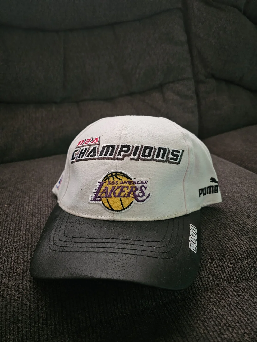 Puma Los Angeles Lakers White and Black NBA Champions Hat
